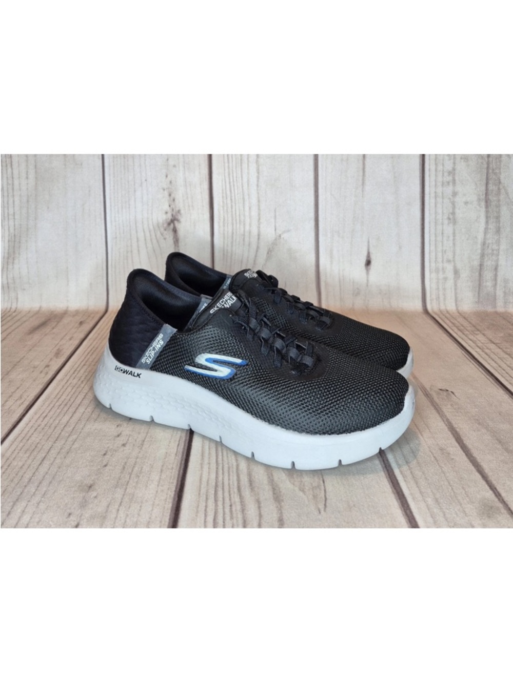 Skechers Men's Size 11 Go Walk Slip-Ins Hands Free Black Gray Walking Shoes